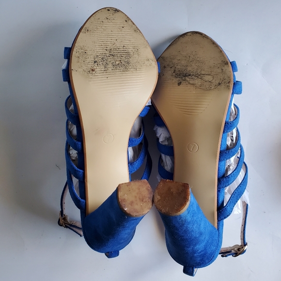 Missguided Chunky Heeled Strappy Sandals, Royal Blue, 9 - Picture 6 of 6